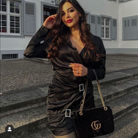 NWT ZARA JEWEL TRIM SATIN EFFECT DRESS - Picture 1 of 11